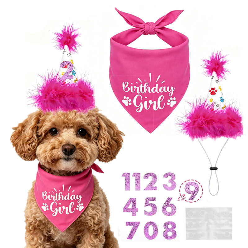 Dog Birthday Party Set Bandana - огляд і ціна Pet Supplies In Bulk