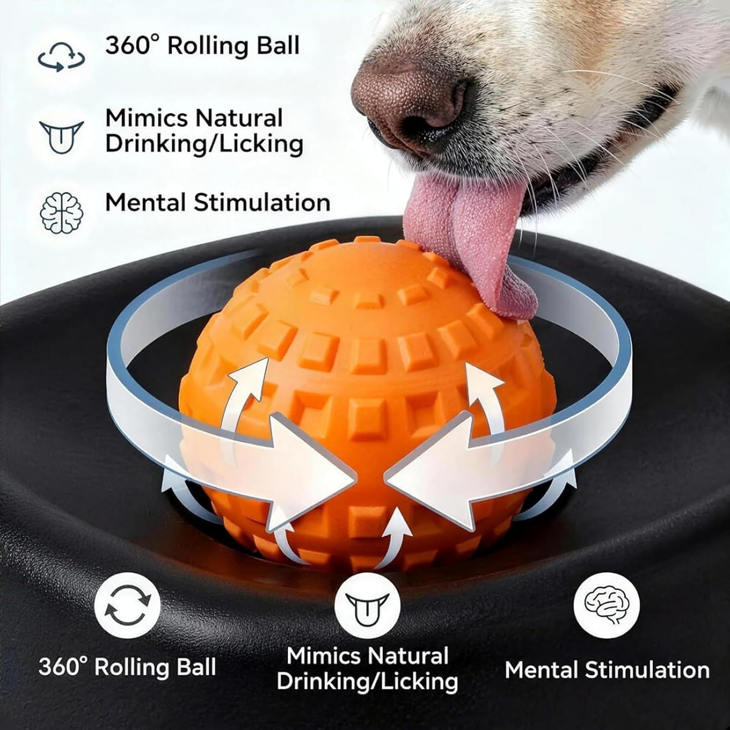 Dog Licking Bowl with Rolling  - огляд і ціна Slow Feeder Dog Bowl