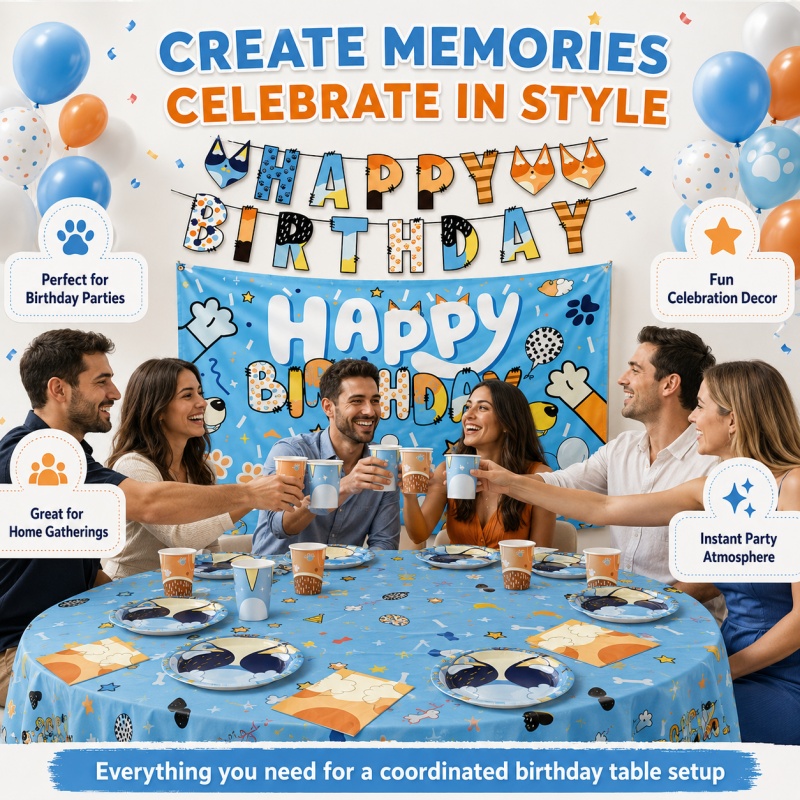 Blue Dog Party Supplies Bundle - огляд і ціна Pet Supplies In Bulk