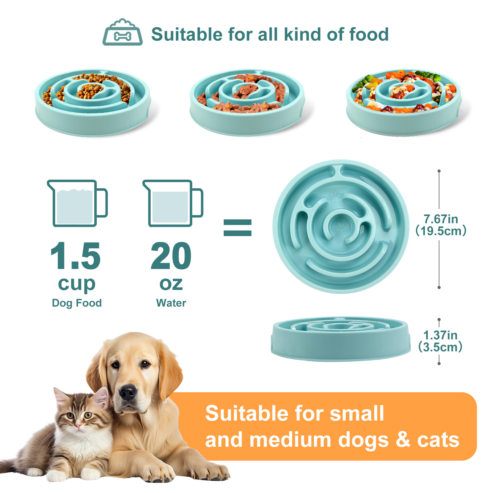 Pet Slow Food Bowl - Non slip  - огляд і ціна Slow Feeder Dog Bowl