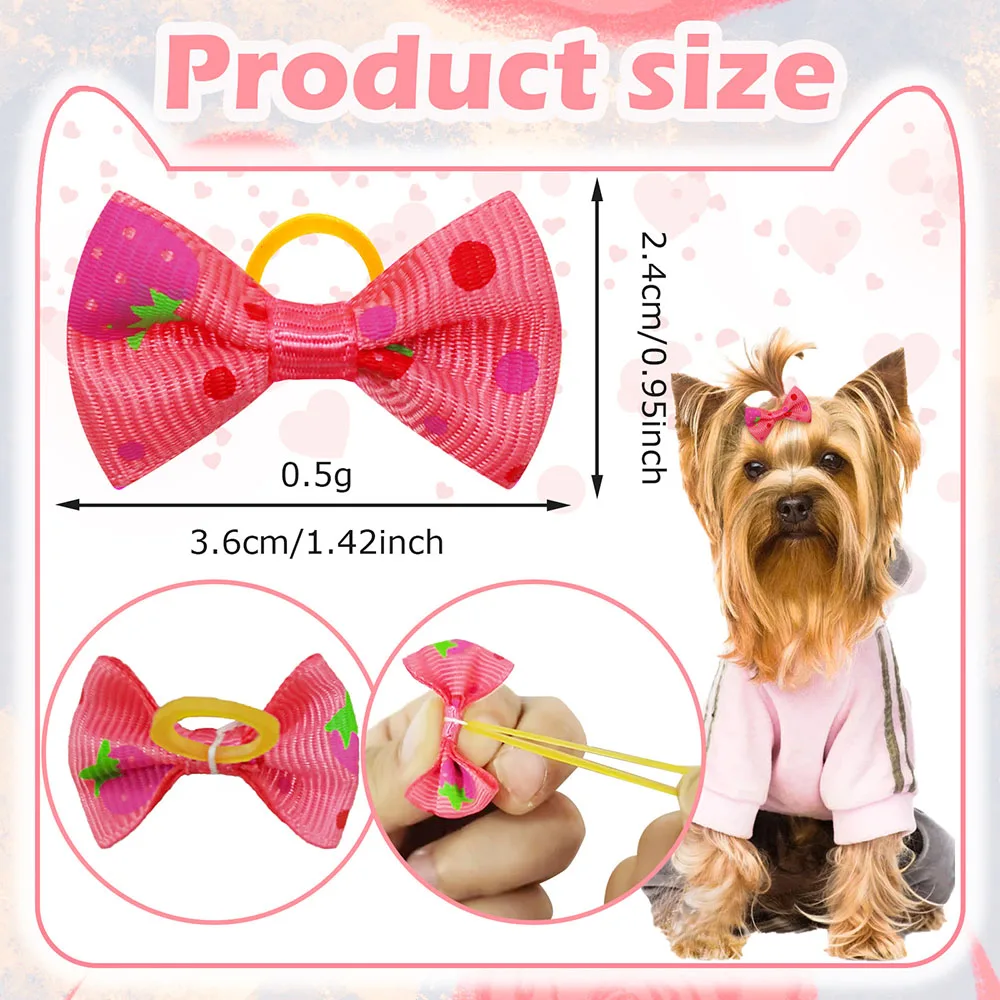 50PCS Dog Bows With Rubber Ban - огляд і ціна Pet Supplies In Bulk
